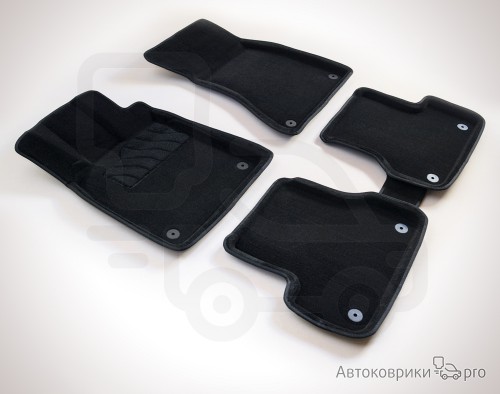3D Коврики ворсовые Seintex для Audi A6 Комплект ворсовых 3D ковриков черного, серого или бежевого цвета. Трехслойная структура обеспечивает полную водонепроницаемость и защиту, синтетические волокна устойчивы к воздействию влаги, солевых растворов и реагентов.