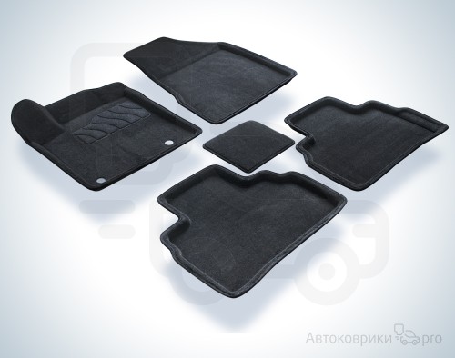 3D Коврики Seintex для Nissan Murano Комплект ворсовых 3D ковриков черного, серого или бежевого цвета. Трехслойная структура обеспечивает полную водонепроницаемость и защиту, синтетические волокна устойчивы к воздействию влаги, солевых растворов и реагентов.