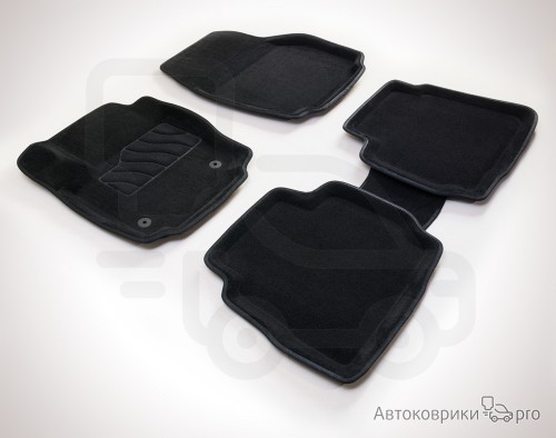 3D Коврики ворсовые Seintex для Ford Mondeo Комплект ворсовых 3D ковриков черного, серого или бежевого цвета. Трехслойная структура обеспечивает полную водонепроницаемость и защиту, синтетические волокна устойчивы к воздействию влаги, солевых растворов и реагентов.