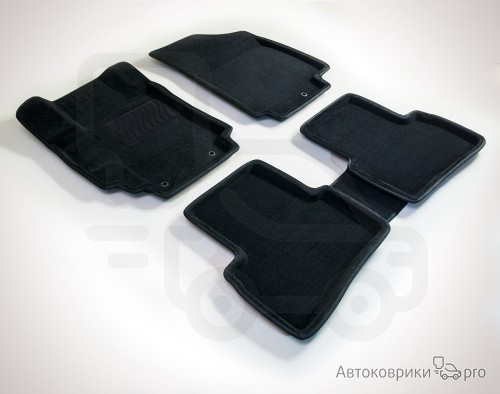 3D Коврики ворсовые Seintex для Hyundai Creta Комплект ворсовых 3D ковриков черного, серого или бежевого цвета. Трехслойная структура обеспечивает полную водонепроницаемость и защиту, синтетические волокна устойчивы к воздействию влаги, солевых растворов и реагентов.