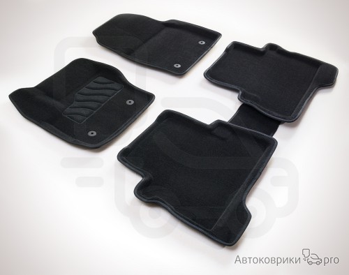 3D Коврики ворсовые Seintex для Ford Kuga Комплект ворсовых 3D ковриков черного, серого или бежевого цвета. Трехслойная структура обеспечивает полную водонепроницаемость и защиту, синтетические волокна устойчивы к воздействию влаги, солевых растворов и реагентов.