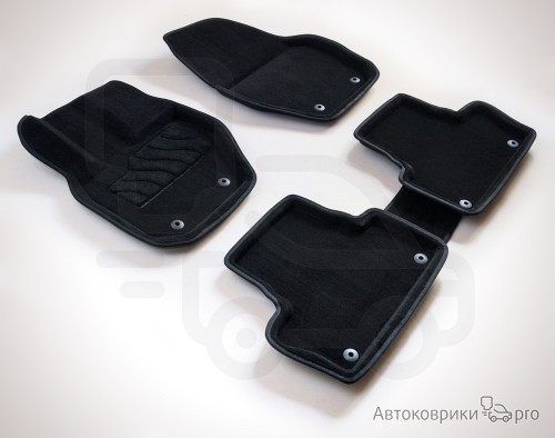 3D Коврики ворсовые Seintex для Volvo XC60 Комплект ворсовых 3D ковриков черного, серого или бежевого цвета. Трехслойная структура обеспечивает полную водонепроницаемость и защиту, синтетические волокна устойчивы к воздействию влаги, солевых растворов и реагентов.